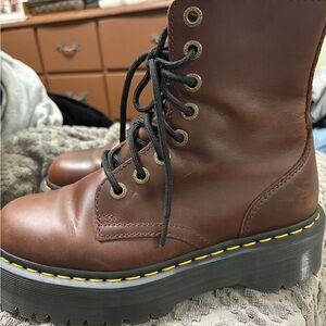 Dr. Martens Brown Leather Combat Boots